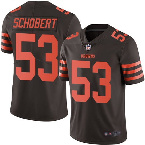 Cleveland Browns Joe Schobert Men Brown Limited Jersey #53 NFL Football Rush Vapor Untouchable